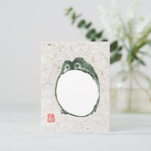 Grumpy japans kikker Toad 19e eeuw Briefkaart (Staand voorkant)