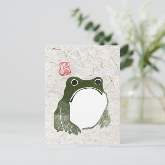 Grumpy japans kikker Toad 19e eeuw Briefkaart (Staand voorkant)