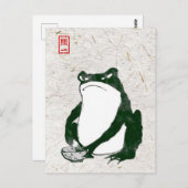 Grumpy japans kikker Toad 19e eeuw Briefkaart (Voorkant / Achterkant)
