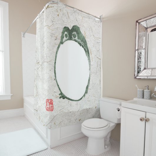 Grumpy japans kikker Toad 19e eeuw Douchegordijn (In situ)