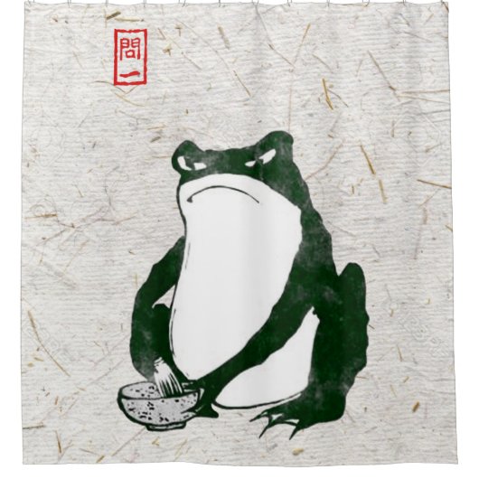 Grumpy japans kikker Toad 19e eeuw Douchegordijn (Voorkant)