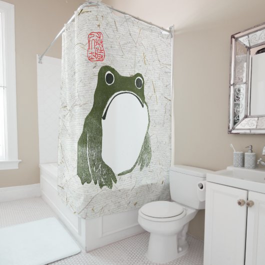 Grumpy japans kikker Toad 19e eeuw Douchegordijn (In situ)