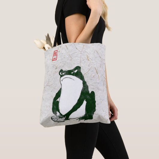 Grumpy japans kikker Toad 19e eeuw Draagtas (Dichtbij)