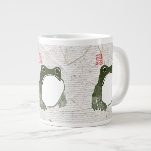 Grumpy japans kikker Toad 19e eeuw Extra Grote Beker (Voorkant rechts)