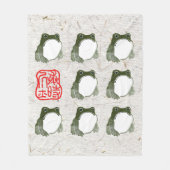 Grumpy japans kikker Toad 19e eeuw Fleece Deken (Voorkant)