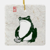 Grumpy japans kikker Toad 19e eeuw Keramisch Ornament (Voorkant)