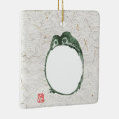 Grumpy japans kikker Toad 19e eeuw Keramisch Ornament (Rechts)