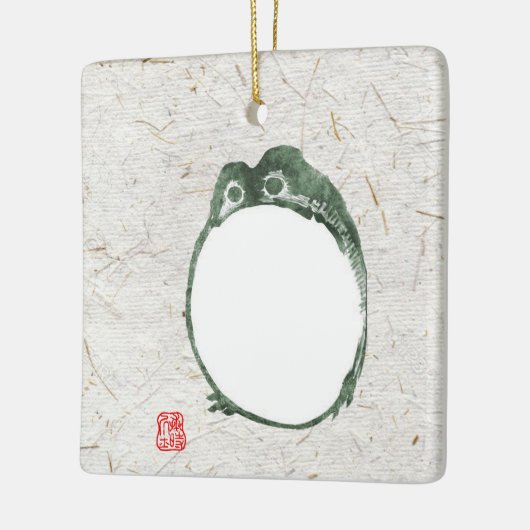 Grumpy japans kikker Toad 19e eeuw Keramisch Ornament (Links)