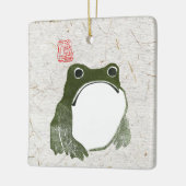 Grumpy japans kikker Toad 19e eeuw Keramisch Ornament (Links)