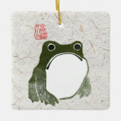 Grumpy japans kikker Toad 19e eeuw Keramisch Ornament (Voorkant)