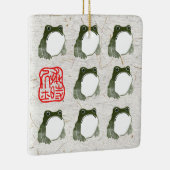 Grumpy japans kikker Toad 19e eeuw Keramisch Ornament (Rechts)