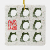 Grumpy japans kikker Toad 19e eeuw Keramisch Ornament (Voorkant)