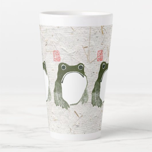 Grumpy japans kikker Toad 19e eeuw Latte Mok (Voorkant)
