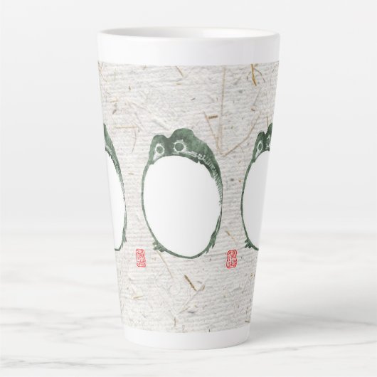 Grumpy japans kikker Toad 19e eeuw Latte Mok (Voorkant)