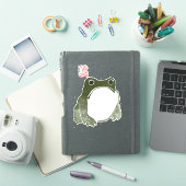 Grumpy japans kikker Toad 19e eeuw Sticker (iPad Cover)