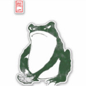 Grumpy japans kikker Toad 19e eeuw Sticker (Voorkant)