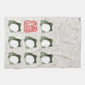 Grumpy japans kikker Toad 19e eeuw Theedoek (Horizontaal)