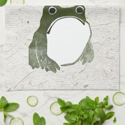 Grumpy japans kikker Toad 19e eeuw Theedoek (Gevouwen)