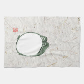 Grumpy japans kikker Toad 19e eeuw Theedoek (Horizontaal)