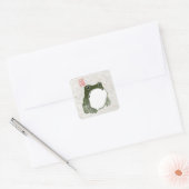 Grumpy japans kikker Toad 19e eeuw Vierkante Sticker (Envelop)