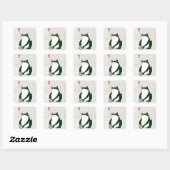 Grumpy japans kikker Toad 19e eeuw Vierkante Sticker (Vel)