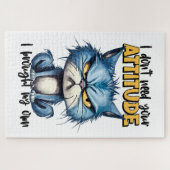 Grumpy kat houding grappig dier citaat legpuzzel (Horizontaal)