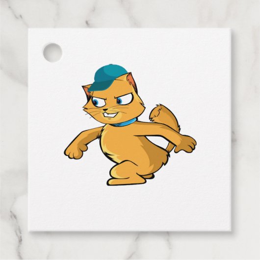Grumpy Kat met Basecap Bedankjes Labels (Voorkant)