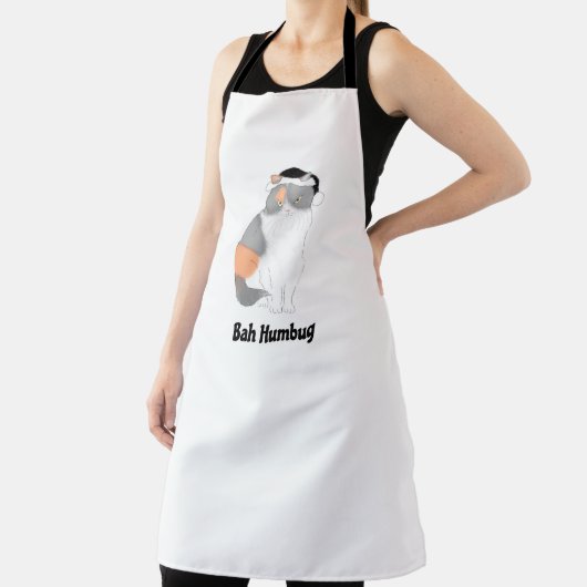 Grumpy Katie bah humbug Christmas schort (Insitu)