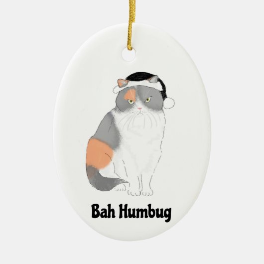 Grumpy Katie bah humbug kerstboomversiering Keramisch Ornament (Voorkant)