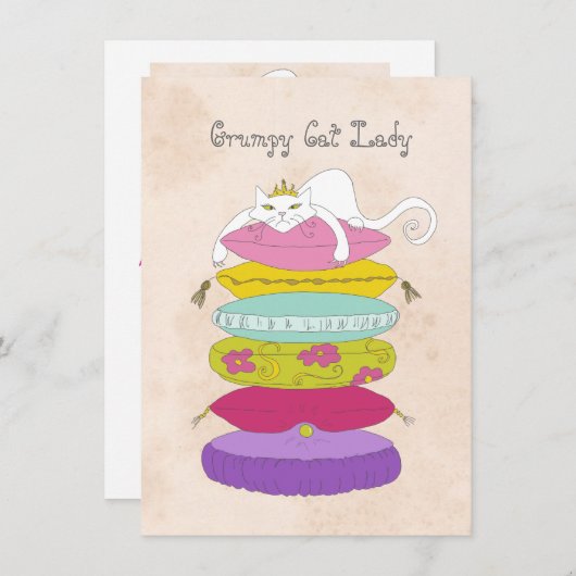 Grumpy kattenfeest Uitnodiging (Voorkant / Achterkant)