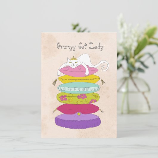 Grumpy kattenfeest Uitnodiging (Staand voorkant)