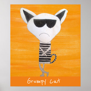 Grumpy kattenkreet met zonnebril poster