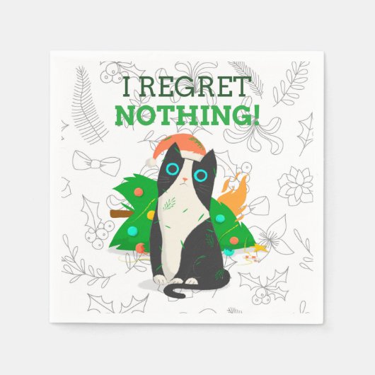 Grumpy kerstkat servet (Voorkant)