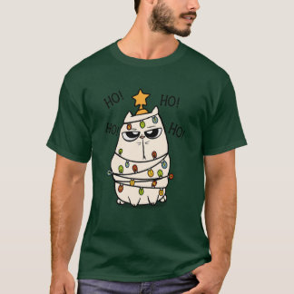 Grumpy kerstkat t-shirt