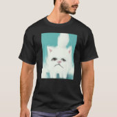 Grumpy kitten artwork angry cat t-shirt (Voorkant)