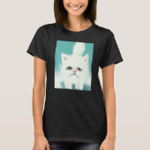 Grumpy kitten artwork angry cat t-shirt (Voorkant)