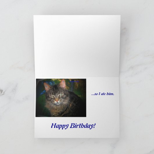 Grumpy Kitty Mange Carte d'anniversaire (Intérieur)
