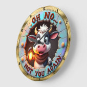 Grumpy Koe Humorous Welcome Grote Klok (Hoek)