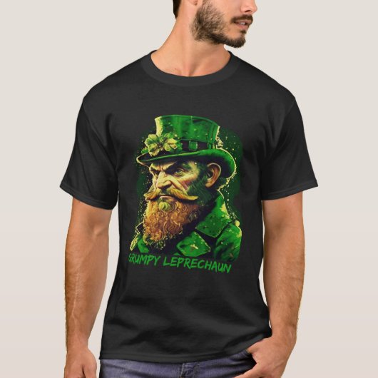 Grumpy Leprechaun Kobold St Patricks Day Irish T-shirt (Voorkant)