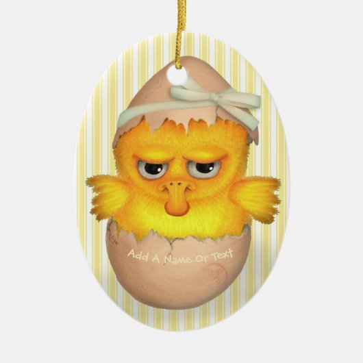 Grumpy Little Chick Keramisch Ornament (Voorkant)