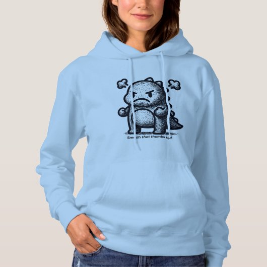 Grumpy Little Dino Hoodie (Voorkant)