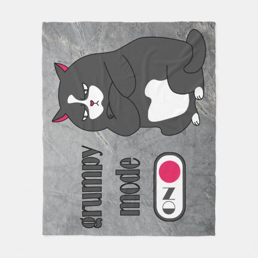 Grumpy mode on funny fat cat fleece deken (Voorkant)