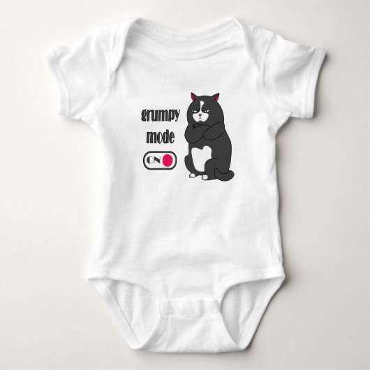 Grumpy mode on funny fat cat romper (Voorkant)