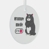 Grumpy mode op een rare vetkat glas ornament (Voorkant Rechts)
