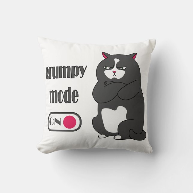 Grumpy mode op een rare vetkat kussen (Voorkant)