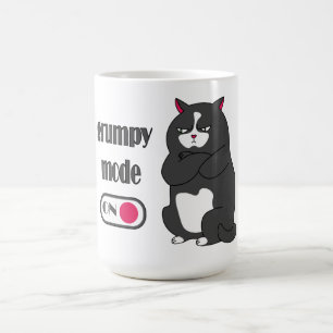 Grumpy mode op een rare vetkat magische mok