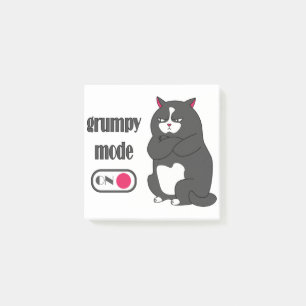 Grumpy mode op een rare vetkat post-it® notes
