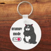 Grumpy mode op een rare vetkat sleutelhanger (Voorkant)