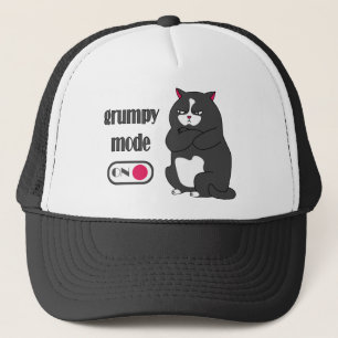 Grumpy mode op een rare vetkat trucker pet