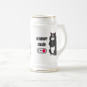 Grumpy mode op grappig kattenbier bierpul (Voorkant rechts)